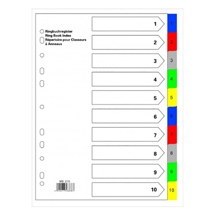 PVC Separator/Divider 1-10 Diplomat (10 Pcs Set) - Essentials Alliance